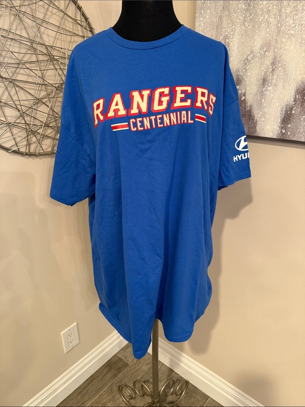 Rangers Centennial Blue Logo T-Shirt size XL